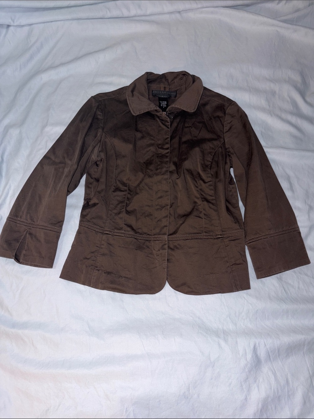 Geoffrey Beene Sport Brown Zip Fitted Jacket Y2K